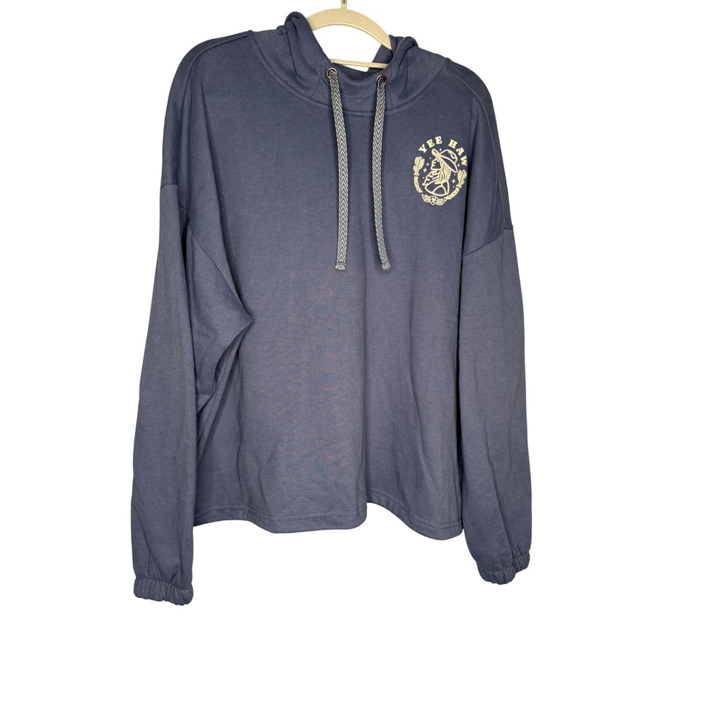 Ariat Women Blue Yee Haw Cowgirl Graphic Hoodie Sweatshirt XL 10055027